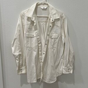 Woman’s Cream Button-Up Denim Jacket